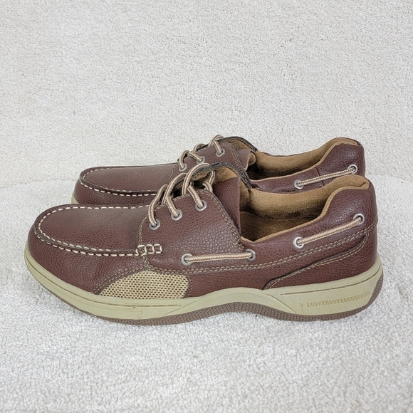 Flex Step Men's Brown Benjamin Comfort Dress Casual Boat Loafers Sz 11 - Picture 2 of 12